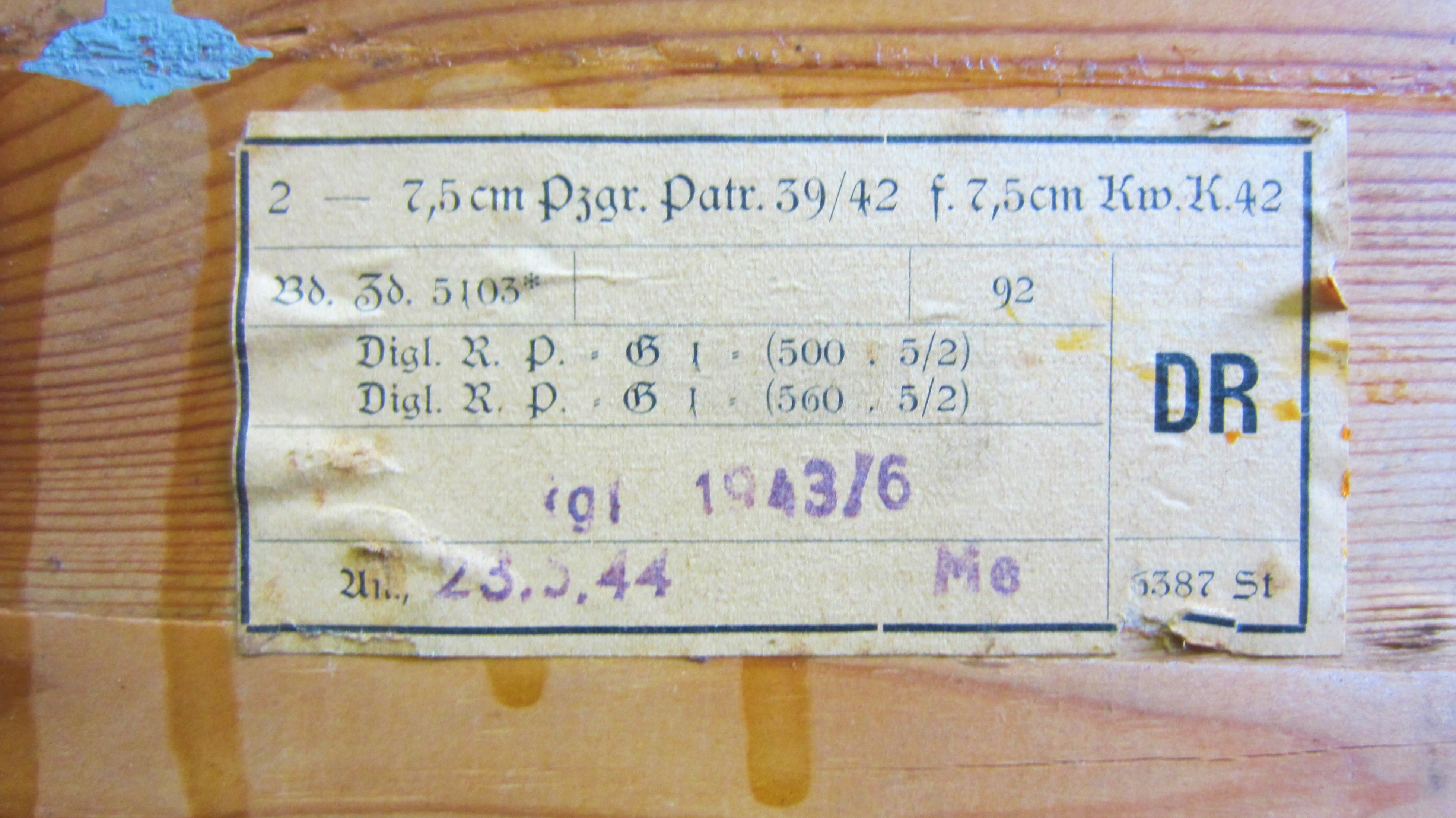 Photo Ammunition box - 7,5 cm Pzgr. Patr 39/42 f. 7,5 cm Kw.K.42